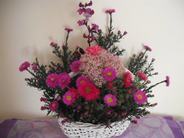Virágaim 2012. - Egy kosár virág nyárutó színeivel