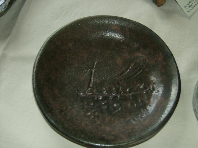 kerámiáim - bronzos rakúzott tányér